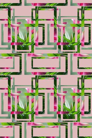 方格拼贴印花华亿平台图片