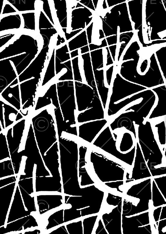 书法黑白印花华亿平台图片