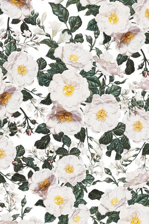 手绘、花卉、沙发布印花华亿平台图片