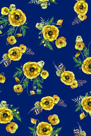 罂粟花印花华亿平台图片