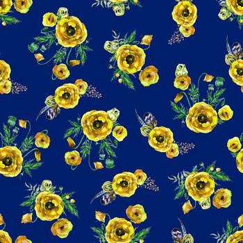 691245-罂粟花猫头鹰蓝