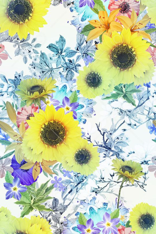 向日葵印花华亿平台图片