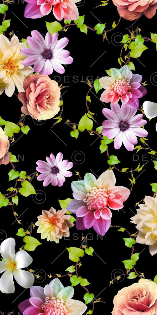 清爽花卉印花华亿平台图片