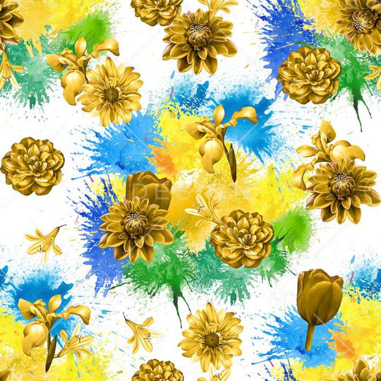 花卉印花华亿平台图片