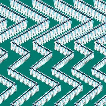 691389-排队人群绿