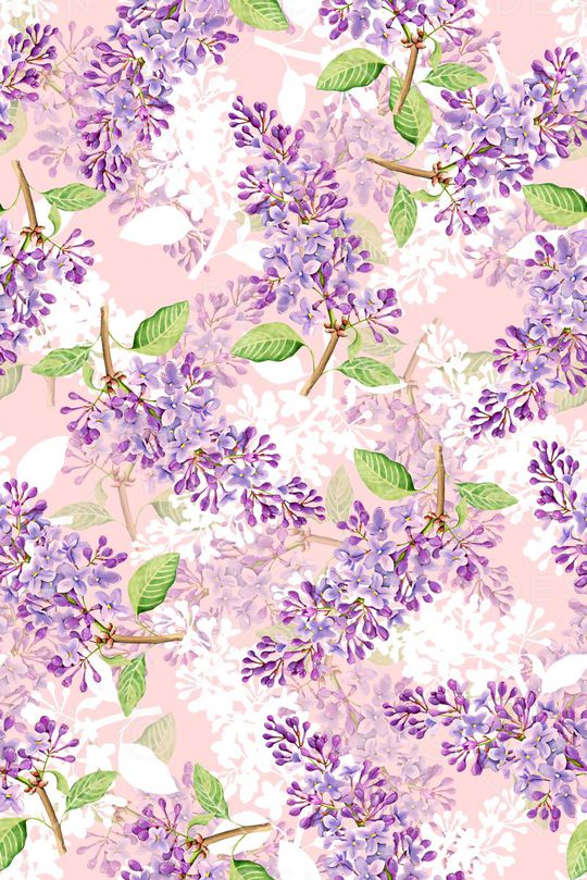 抽象手绘满版花卉树叶印花华亿平台图片