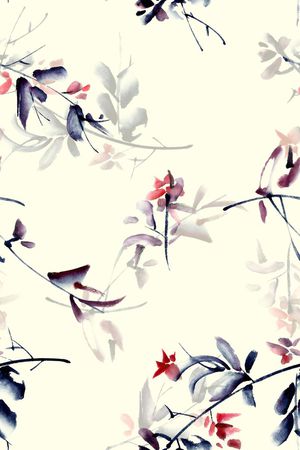 水墨印花华亿平台图片