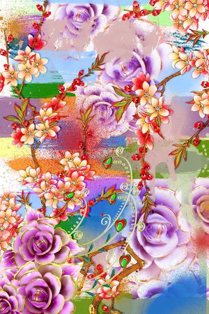 旗袍印花印花华亿平台图片