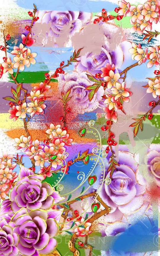 旗袍印花印花华亿平台图片