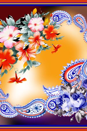 丝巾印花华亿平台图片