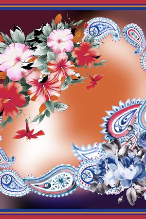 丝巾印花华亿平台图片