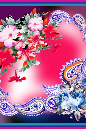 丝巾印花华亿平台图片