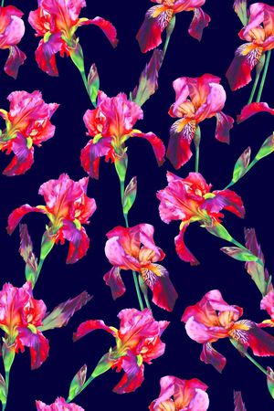 抽象手绘满版花卉印花华亿平台图片