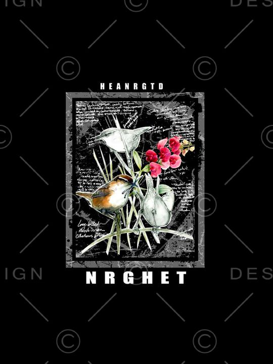 男装花鸟印花华亿平台图片