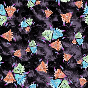 691973-裂纹花卉黑