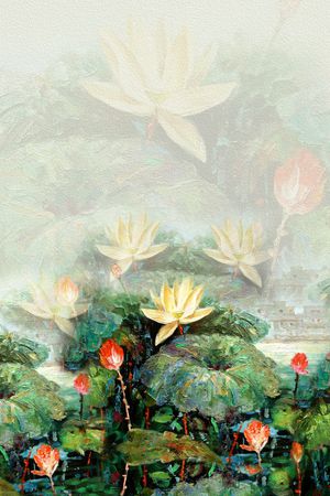 中国风定位花印花华亿平台图片