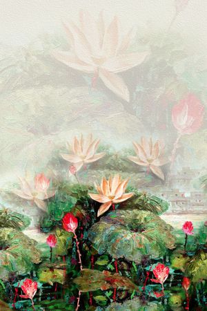 中国风定位花印花华亿平台图片