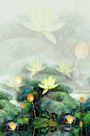 中国风定位花印花华亿平台图片