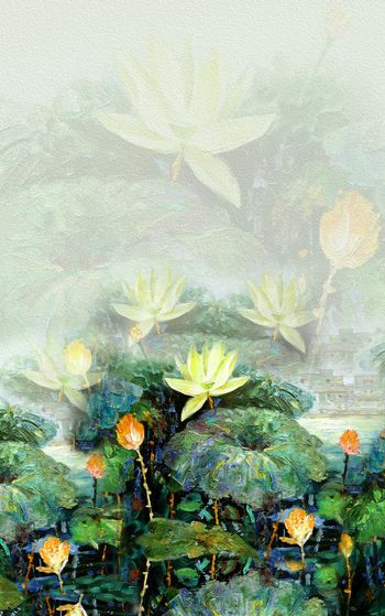 692241-0809定位中国风油画荷花-3