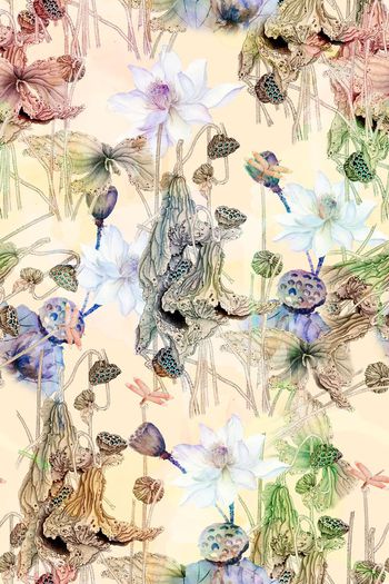 692242-0811中国风水水墨荷花面料-1