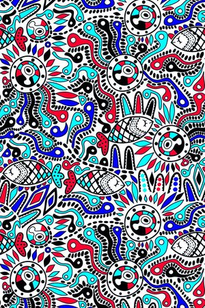 手绘图腾印花华亿平台图片