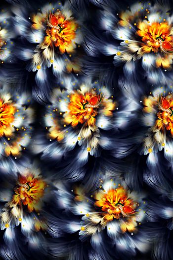 手绘抽象印花华亿平台图片