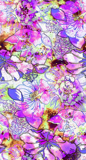 692321-抽象花卉 水彩底纹