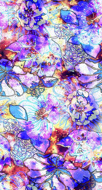 692322-抽象花卉 水彩底纹--2