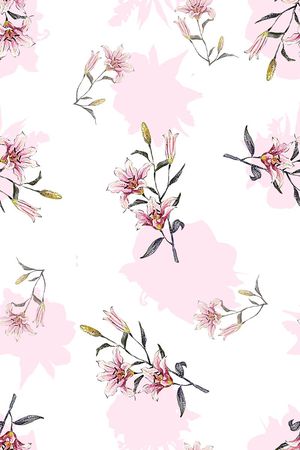 春夏清爽纹理花卉数码印花印花华亿平台图片