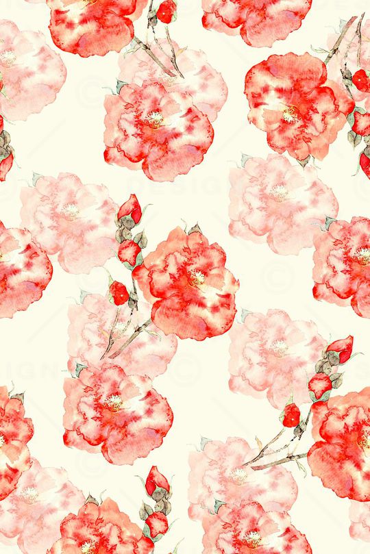 手绘水彩画花卉数码印花印花华亿平台图片