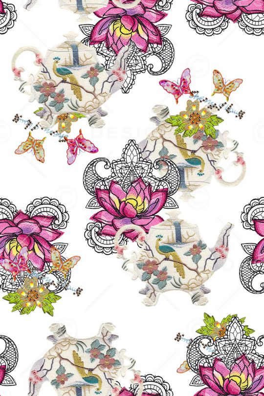 荷花印花华亿平台图片