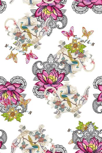 荷花印花华亿平台图片