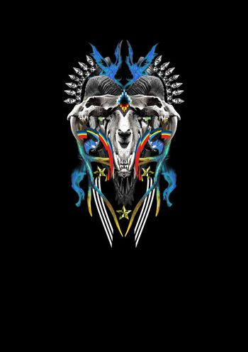 692530-潮流男装MB艺术鹿角恐龙骨骼铆钉