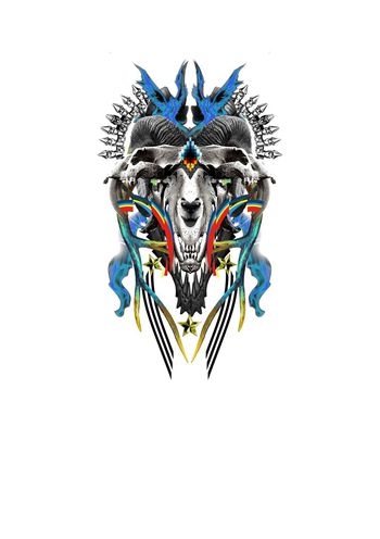 692531-潮流男装MB艺术鹿角恐龙骨骼铆钉-