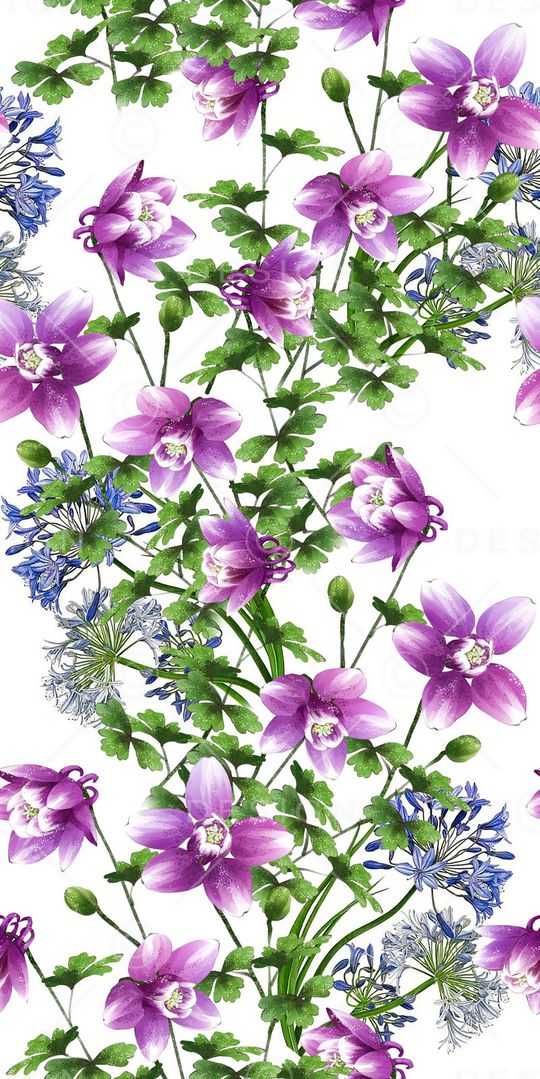 小清新花卉印花华亿平台图片