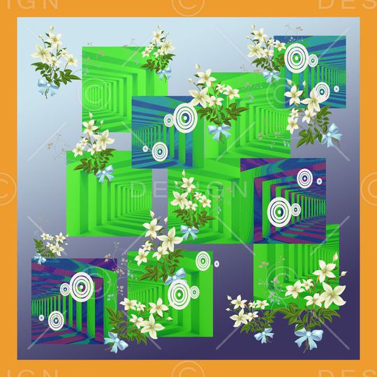 丝巾围巾秀场印花华亿平台图片