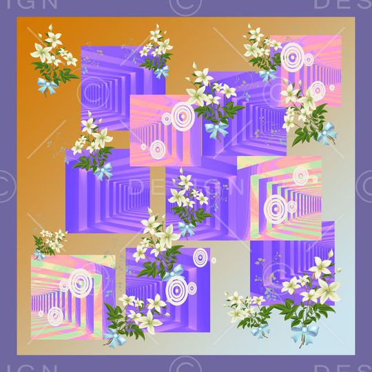 丝巾围巾秀场印花华亿平台图片