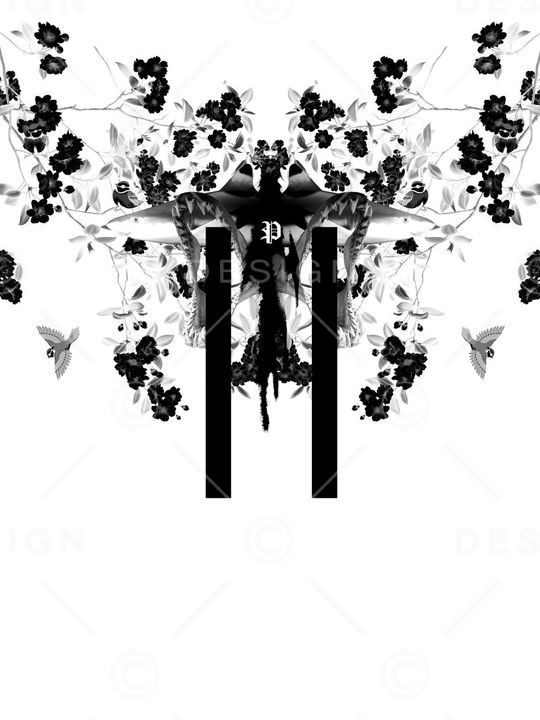 鲨鱼海洋元素结合花卉印花华亿平台图片