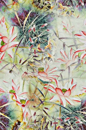 荷花印花华亿平台图片