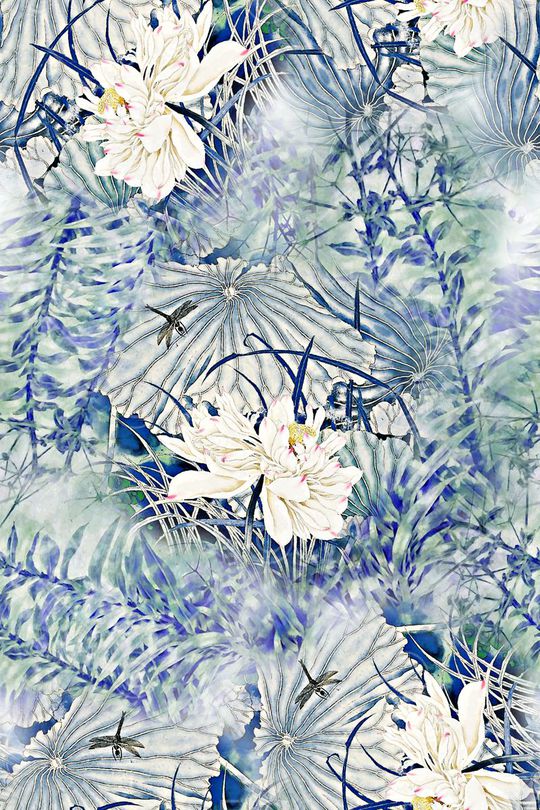 荷花印花华亿平台图片