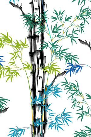 山水画印花华亿平台图片