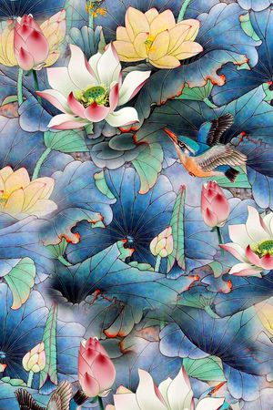 荷花印花华亿平台图片