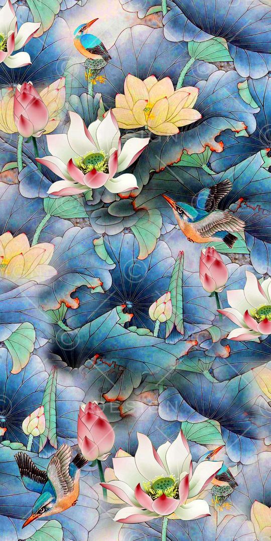 荷花印花华亿平台图片