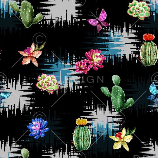 仙人掌印花华亿平台图片