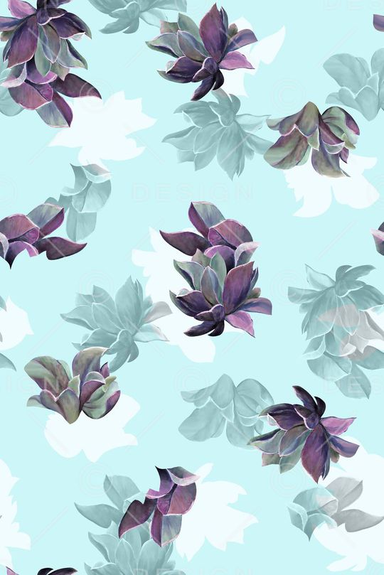 抽象手绘满版花卉印花华亿平台图片