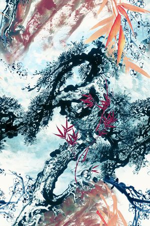 中国风印花华亿平台图片