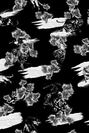 松与虎印花华亿平台图片