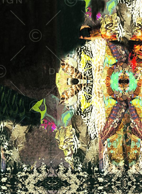 抽象定位花印花华亿平台图片