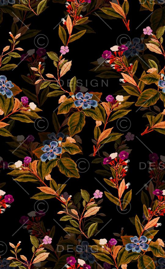 复古花卉印花华亿平台图片