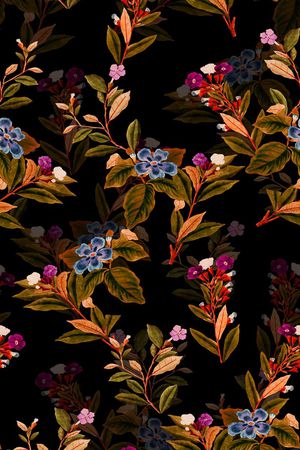 复古花卉印花华亿平台图片